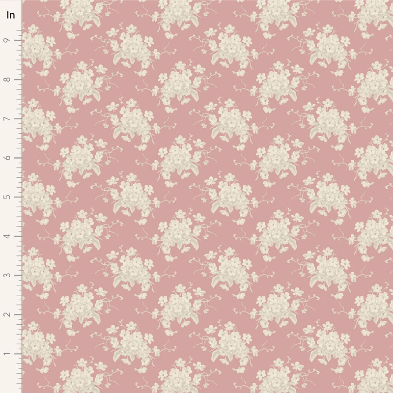 Tilda Patchwork Stoff Baumwolle - Sunday Brunch - White Flower Pink